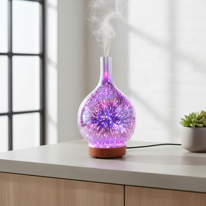 AromaBurst | 3D Glass Aroma Diffuser for Essential Oils