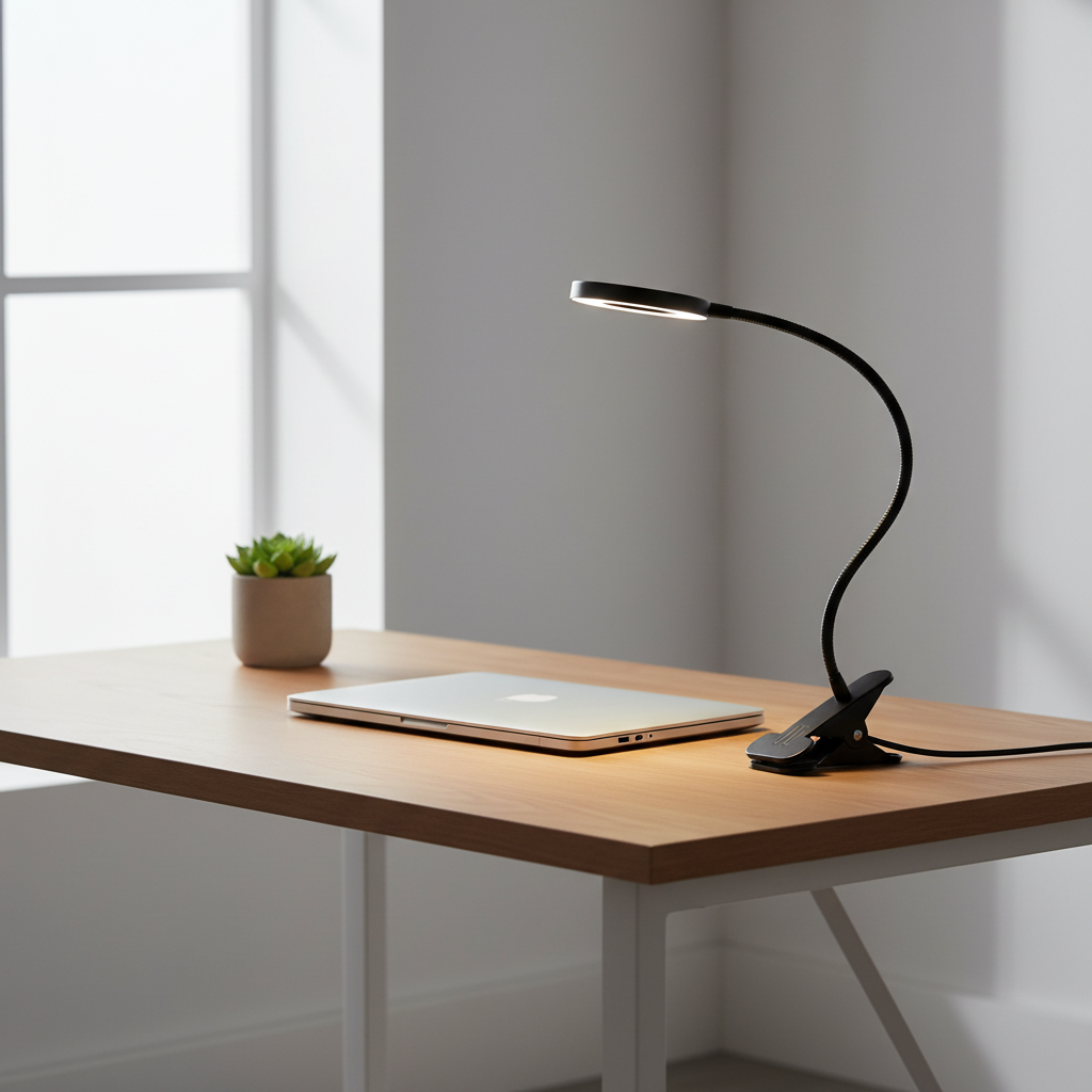 48 LED Gooseneck Desk Lamp | Adjustable Brightness Clamp Light