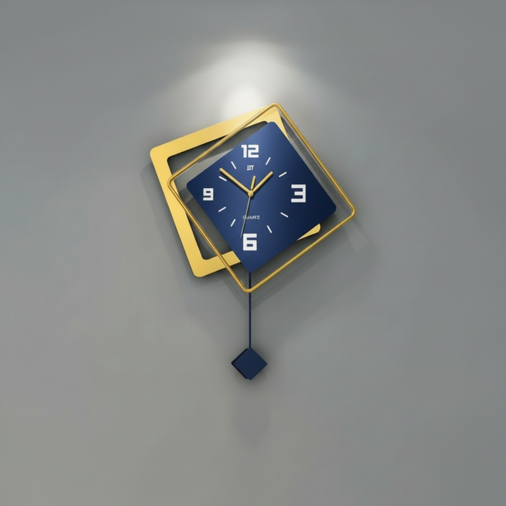 Geometric Black Wall Clock | Modern Decorative Timepiece