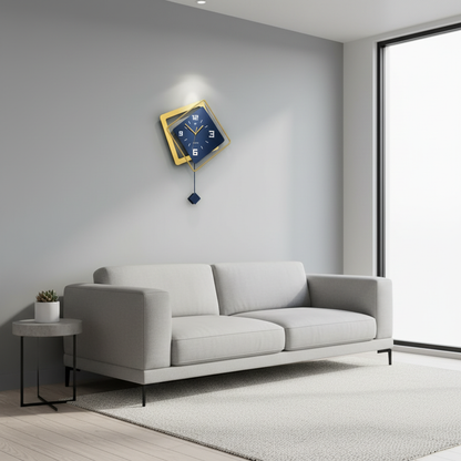 Geometric Black Wall Clock | Modern Decorative Timepiece