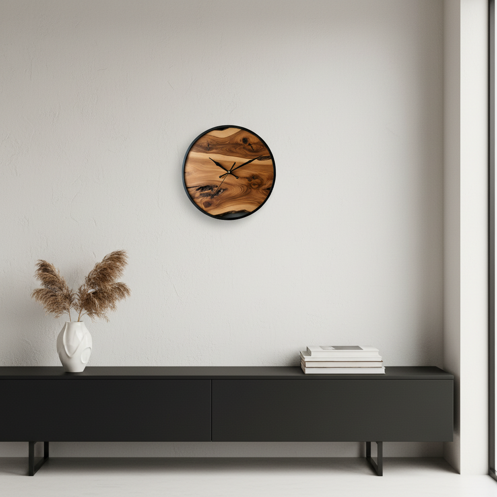 Large Modern Wall Clock | BirchBeat Minimalist Wooden Design
