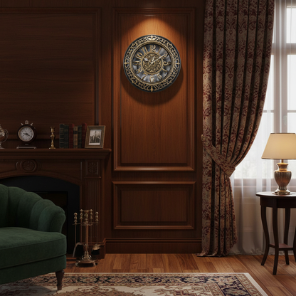 Antique Elegance | Wall Clock 40cm Antique Gold Metal
