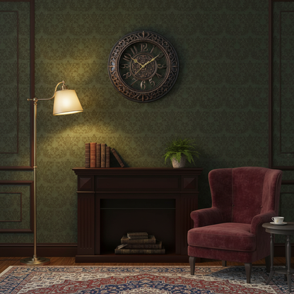 Antique Elegance | Wall Clock 40cm Antique Gold Metal